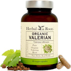 Herbal Roots Pure Organic Valerian Root Capsules - Non-Habit Forming with no Melatonin, Non-GMO - 60 Count Vegan Capsules, Herbal Supplement