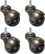 uxcell 2 Inch Ball Caster Wheels, 4pcs Threaded Stem Caster 360 Degree Rotatable Caster Wheels for Furniture, Bronze Tone