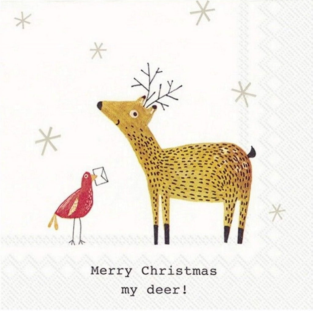 IHR 20 Luxury Christmas Paper Luncheon Napkins- Merry Christmas My Deer