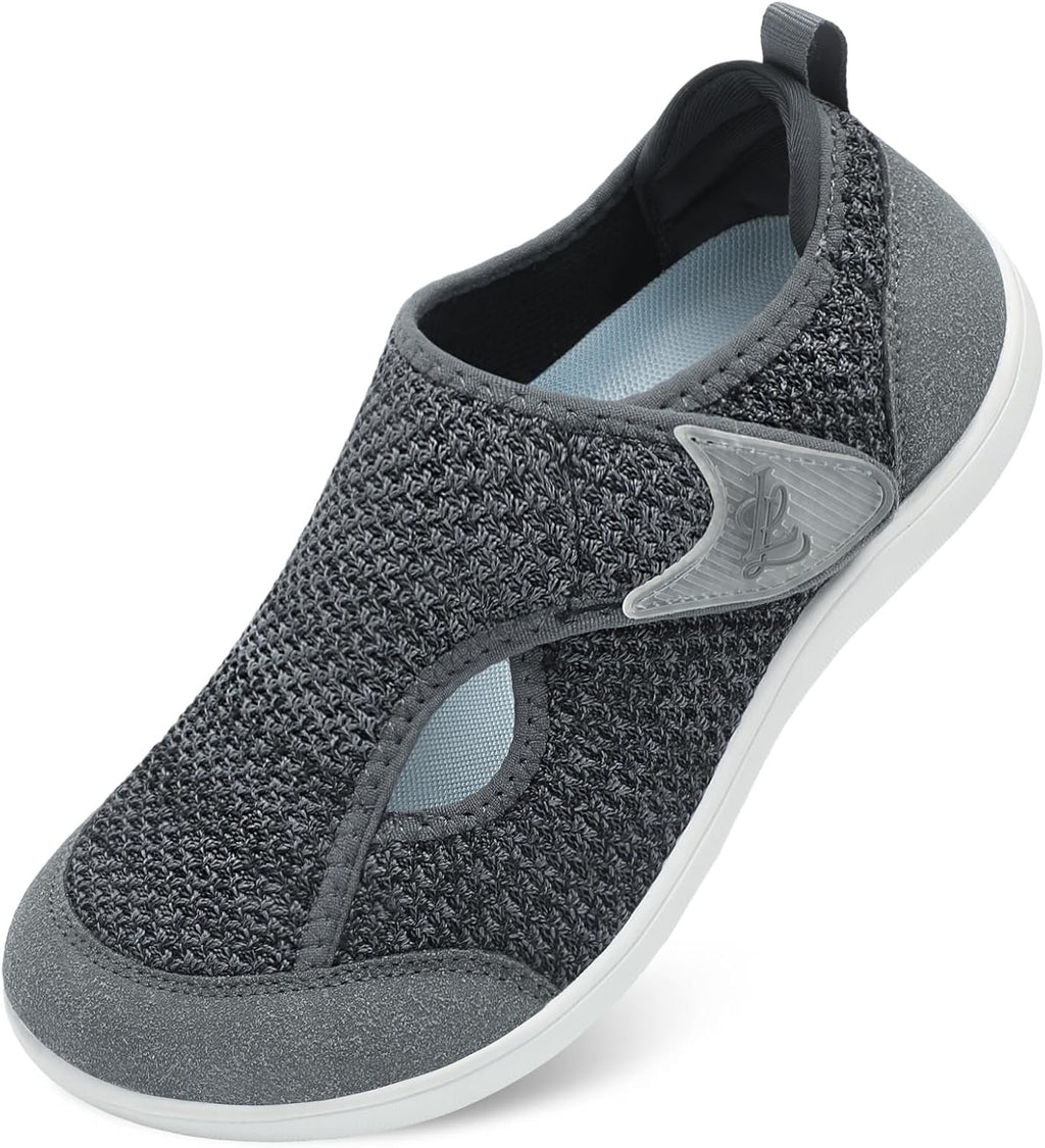 LeIsfIt Womens Wide Diabetic Shoes Adjustable Barefoot Walking Shoes Breathable Zero Drop Sneakers for Wide Width Arthritis Edema Feet