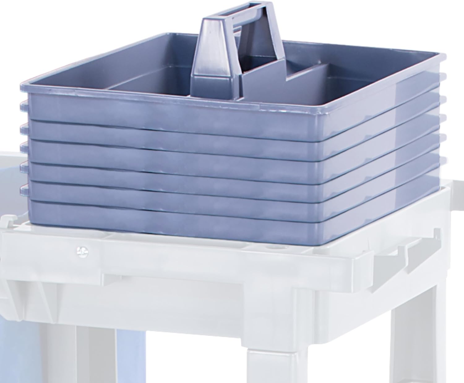 Carlisle FoodService Products Janitorial 6pk Tool Caddy - 3-Compartment Organizer for Janitorial Cart, Durable Polypropylene Construction, Portable and Versatile for Commercial Use (6 Pack)