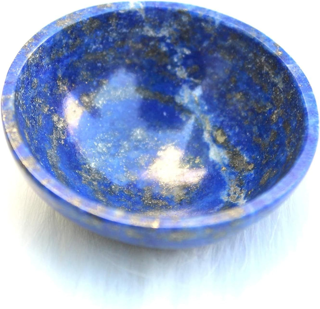 Jet Lapis Lazuli Gemstone Bowl (Approx 2 Inch) – Handcrafted Natural Crystal Decorative Bowl
