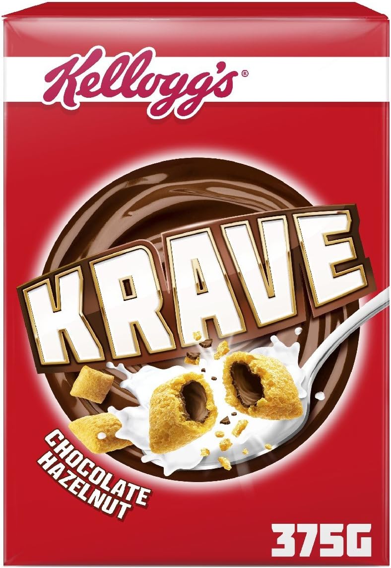 Kellogg's Krave Chocolate Hazelnut Cereal, 375 g