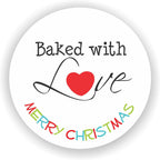 2" Round Snowman Christmas Stickers, Holiday Gift Labels, Merry Christmas Cookies Labels, Happy Holidays Favor - Set of 40 Stickers (Bake w/Love)