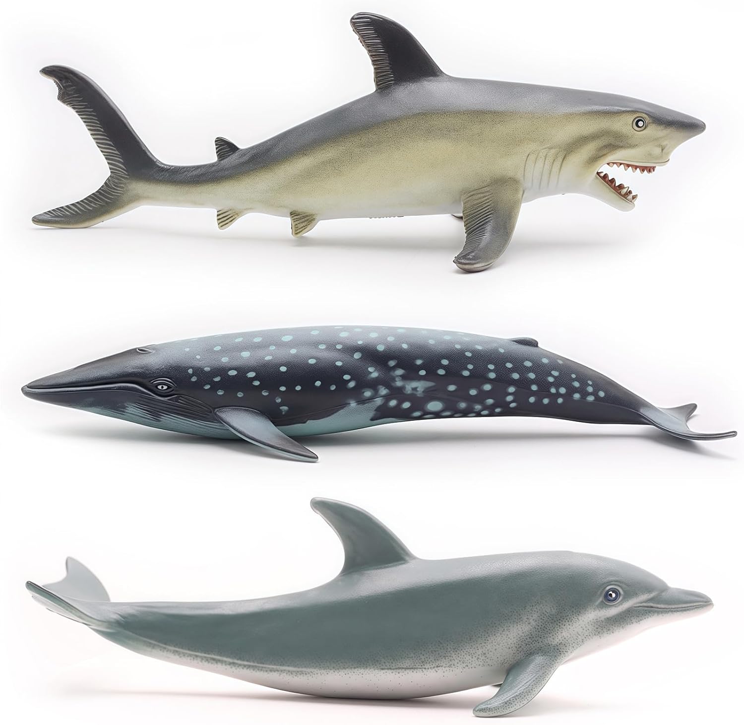 Gemini&Genius Whale Shark Animals Action Figure Toys for Kids (Dolphin, Tiger Shark, Whale Shark)