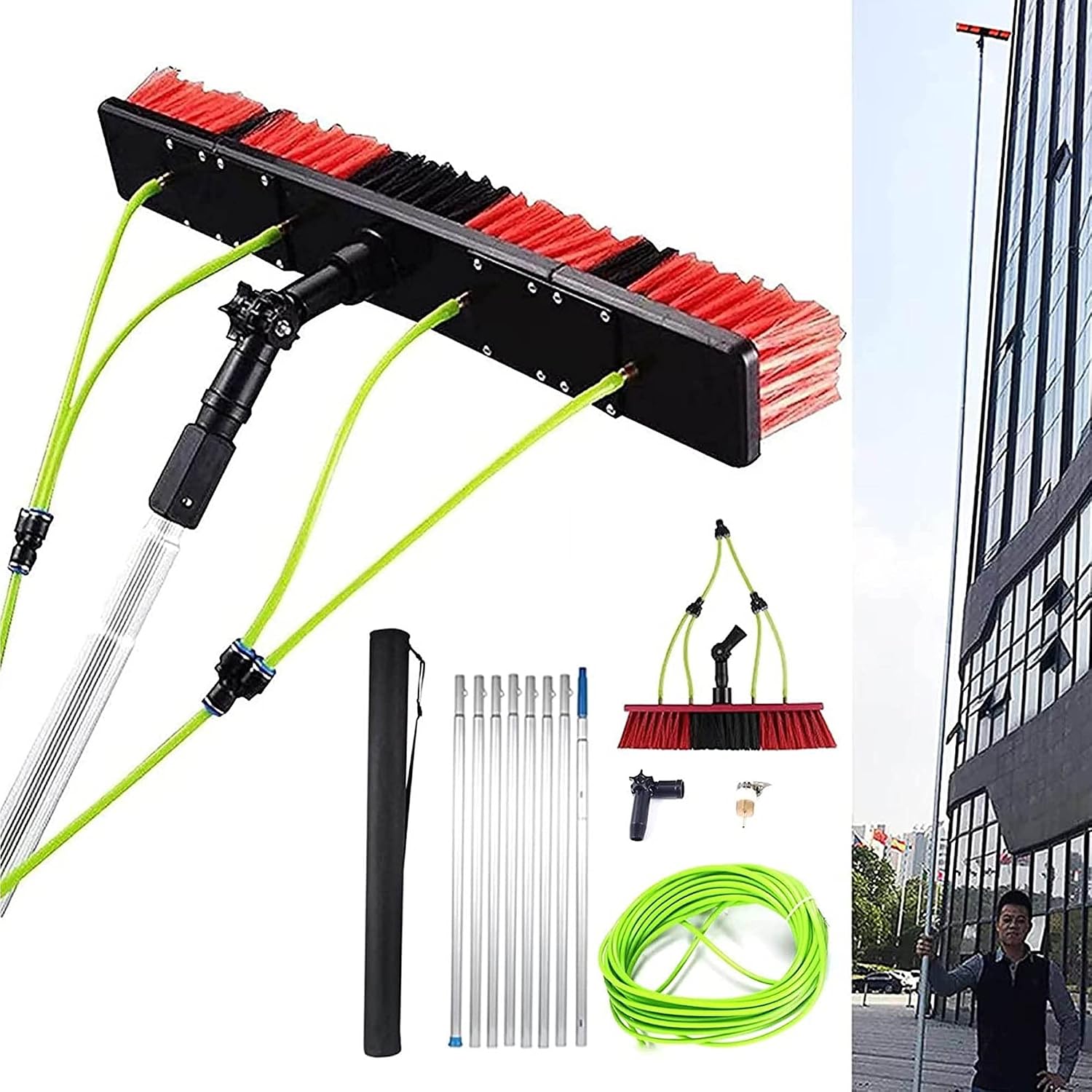 5m Photovoltaic and Solar Panel Window Cleaning Pole with Water Fed Brush Equipment
