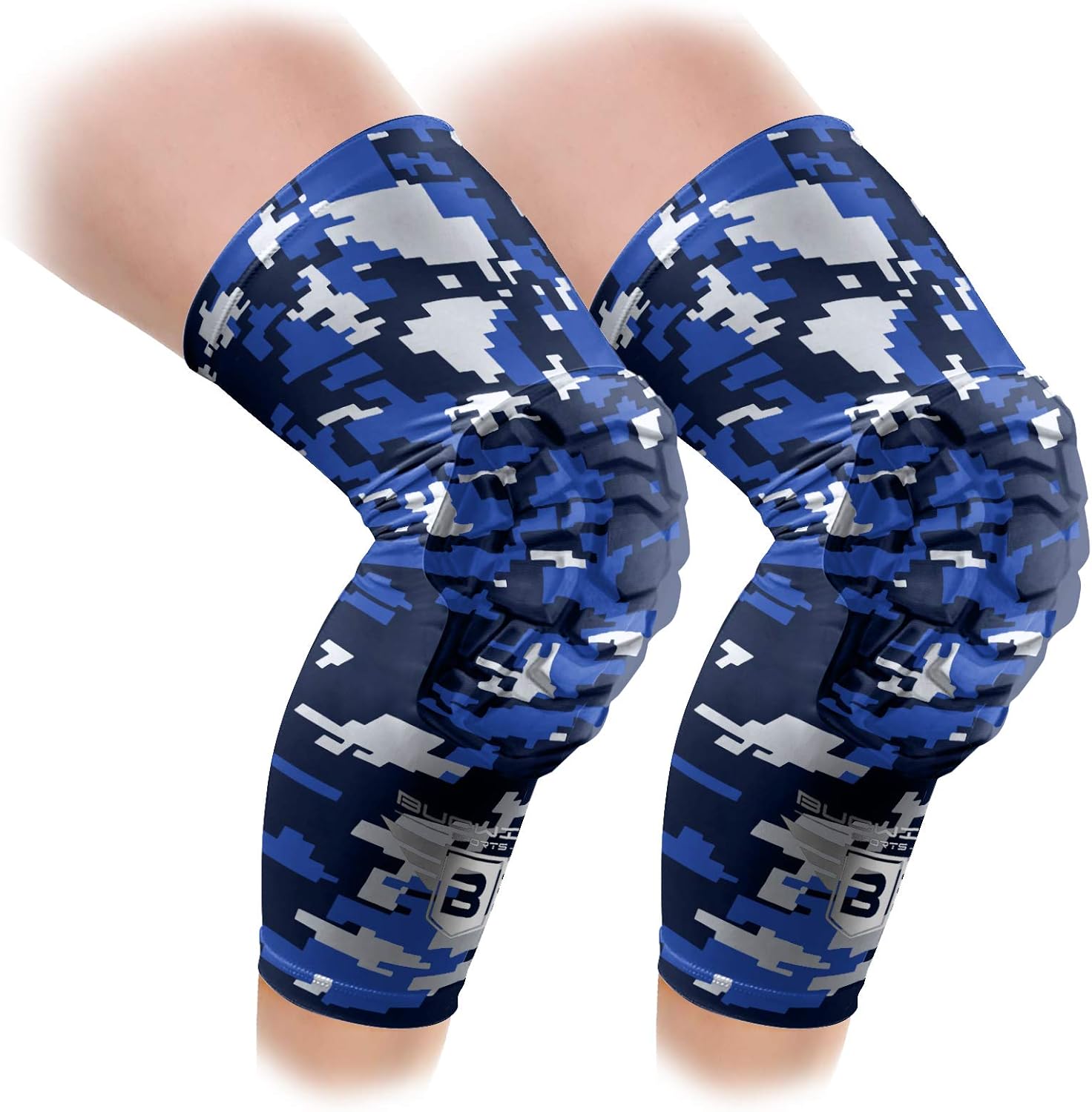 Pro Compression Padded Knee Sleeves Knee Pads Youth & Adult Basketball Football Wrestling Volleyball 1 Pair