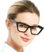 OCCI CHIARI Oversized Reading Glasses 2.5 Womens Trendy Cat Eye Readers 1.0 1.25 1.5 1.75 2.0 2.25 2.5 2.75 3.0 3.5 4.0 5.0 6.0 (Black,2.50)