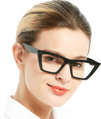 OCCI CHIARI Oversized Reading Glasses 2.75 Womens Stylish Cateye Readers 1.0 1.25 1.5 1.75 2.0 2.25 2.5 2.75 3.0 3.5 4.0 5.0 6.0 (Black,2.75)