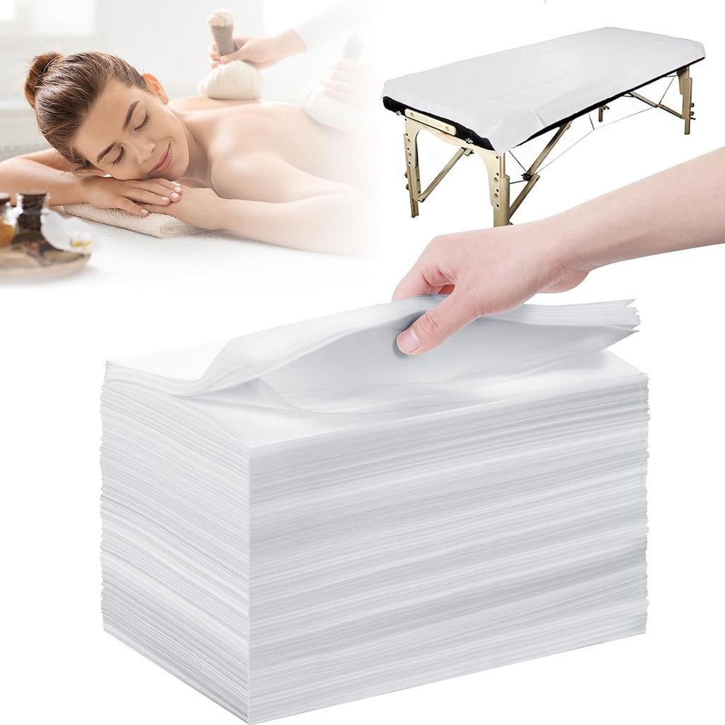 800 Pieces White Disposable Bed Sheets Non-Woven Fabric SPA Table Sheet Bed Cover for Massage Beauty Tattoos,31'' x 71''