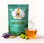 KUKER Anti-Stress Tea 100g Loose Leaf – Calming Herbal Tea with Chamomile, Valerian, Lavender & Lemon Balm – Natural Anxiety Relief & Sleep Support