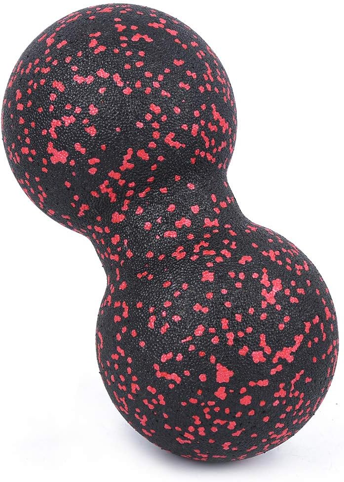 VINGVO Peanut Massage Ball, 24x12cm EPP Sports Massager Fitness Yoga Ball Massage Ball for Back Massage Acupuncture Points Massaging Equipment for Massaging Neck, Arms, Calves (Black) (Red and Black)