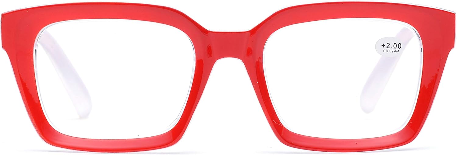 ZUVGEES Retro Style Blue Light Blocking Reading Glasses Big Eyeglass Frames Large lens Computer Readers
