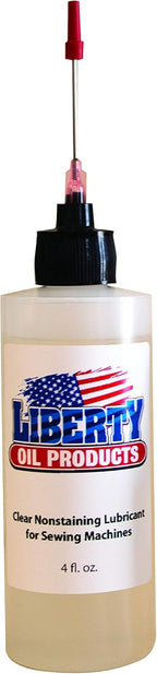 Liberty Oil, Clear Nonstaining Oil for Lubricating All Moving Parts of your Sewing Machine. Large 4 Ounce Bottle