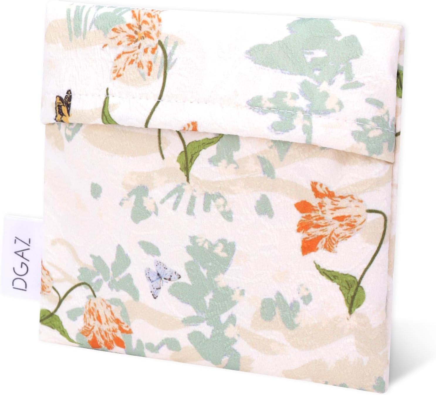 DGAZ Sanitary Napkin Storage Bag, Period Bag for Teen Aged Girls, Portable Period Bag for Panty Liners/Menstrual Cup/Small Tampons，Mini Makeup Bag for Purse(Orchid Grass)