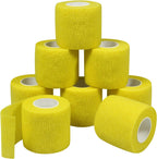 Self Adherent Wrap Bandages Self Adhering Cohesive Tape Elastic Athletic Sports Tape for Sports Sprain Swelling and Soreness on Wrist and Ankle 8PCS 2 in X 14.7 ft (Yellow)