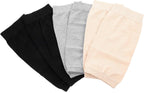 3 Pairs Elastic Elbow Brace Sports Support Sleeves with Breathable Padded Protection for Men and Women Scar Coverage, Black, Nude, and Gray for Outdoor and Athletic Use