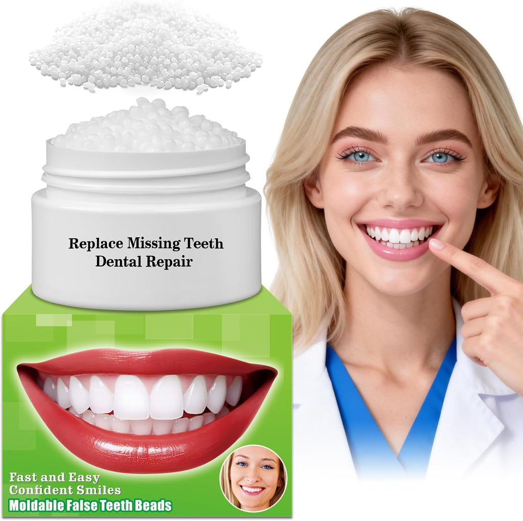 Moldable False Teeth Beads - Temporary Tooth Repair Kit | Fix Broken, Chipped Teeth, Cavity Temporary Fillings, Missing Tooth Gaps & Loose Dentures Within Minutes at Home KBN