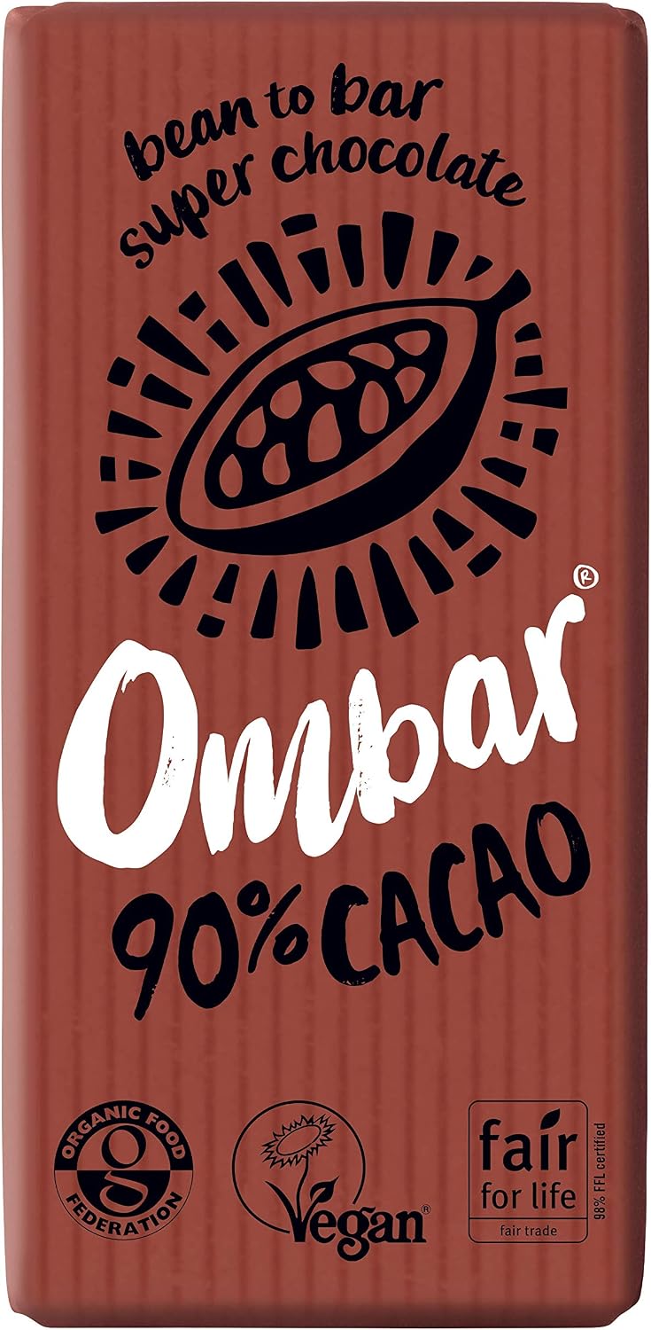 Ombar 90% Raw Chocolate Bar 35g - Pack of 4