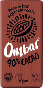 Ombar 90% Raw Chocolate Bar 35g - Pack of 4