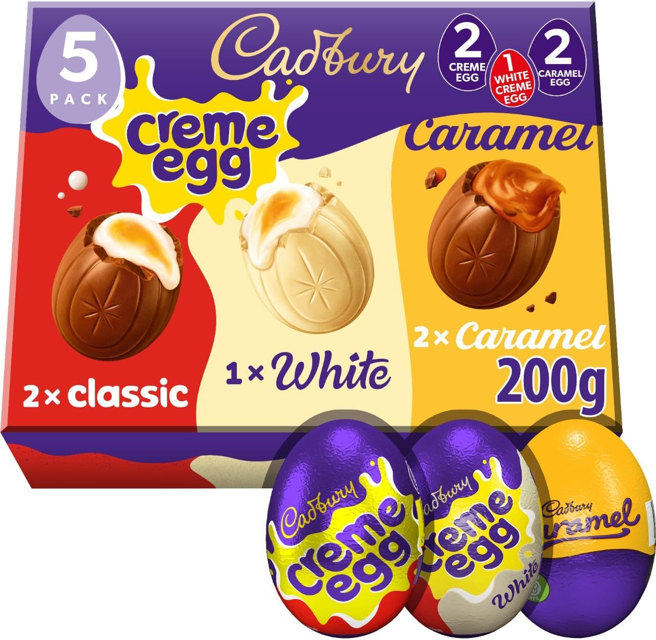 Cadbury Mixed White Chocolate, Caramel and Crème, 200g