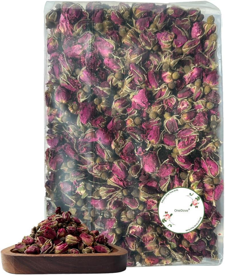 OneDove Dried Rose Petals and Rose Buds -1 Pound Food grade - Use in Tea, Baking, Making Water, essential oil, Wedding Confetti