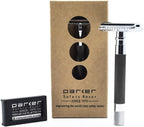 Parker 56R Heavyweight Double Edge Safety Razor with 5 Parker Premium Platinum Stainless Steel Razor Blades – Classic 3 Piece Design (Graphite)