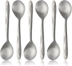 Metal Mini Salt Sugar Spoons 6 Pack | 5.3-Inches | for Home Espresso Kitchen Spices Seasonings Medicine Powder | Small | Silver