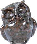 2 Inch Owl Figurine Handcrafted,Flame Stone Healing Crystal Animal Sculpture,Home Decor Unique Gift for Collectors,Crystal Artwork Nature Lovers Birthday Anniversary Present Spiritual Gift