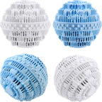 Boao 4 Pieces Laundry Ball, Natural Non Chemical Detergent Laundry Balls for Washing Machine Ultra Laundry Washer and Dryer Washing Ball Bundle(Blue, White)