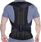 Spine Posture Corrector Health Care Back Support Braces Adult Back Posture Corrector Adjustable Back Lumbar Support Belt (Black S)