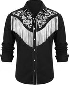 Western Shirts for Men Cowboy Shirts Long Sleeve Embroidered Country Shirt Slim Fit Button Down Shirt Casual Work