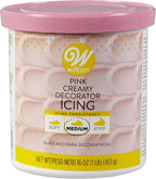 Wilton Vanilla Flavored Frosting, Creamy Decorator Icing, 16 oz (Pink, 16 oz)