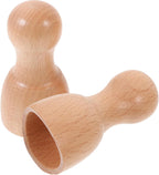 2pcs Wooden Massage Cups Compact Body Massager Tool for Muscle Relaxation Non-Slip Grip Deep Tissue Therapy for Shoulders Neck Back and Feet Portable Massage Tool