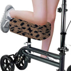 SPRING SEAON Knee Scooter Cushion Pad Cover for Adults Comfortable Plush Soft Cushion for Knee Scooters and Walker Accessories for Pain Relief（Brown Leopard Print）