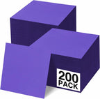 Cocktail Napkins Disposable, Purple Beverage Napkins Soft and Absorbent Paper Napkins for Dinner, Party, Wedding, Or Every Day Use, 5” x 5” 2 Ply Party Napkins, Pack of 200 - By Amcrate