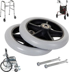 WORDFUN 2 Pcs Front Wheels Replacement for Wheelchairs Rollators, Front Rollator Replacement Wheel Assembly, Wear-Resistant Wheel, Cart Trolley Tyre, Lightweight Solid Caster