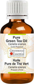 Greenwood Essential Green Tea Oil (Camellia sinensis) | Cold Pressed | Natural | Undiluted | For Diluting Essential Oils | For Skin & Massage | Men & Women | 10ml (0.33 oz)