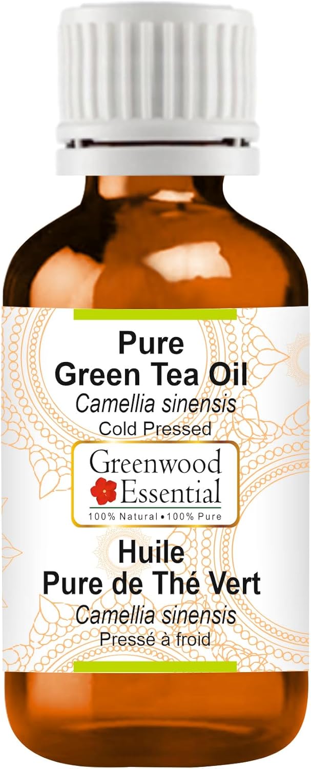 Greenwood Essential Green Tea Oil (Camellia sinensis) | Cold Pressed | Natural | Undiluted | For Diluting Essential Oils | For Skin & Massage | Men & Women | 10ml (0.33 oz)