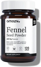 AMALTH Fennel Seed Capsules 480 mg | Foeniculum Vulgare Supplement | Herbal Plant Based Formula | Natural Seed Powder Capsules | Non-GMO, Gluten-Free | 120 Veg Capsules
