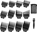 12 Pack Replacement for Wahl Clipper Guards Set, Guide Comb Attachment Compatible with Wahl Clipper Guard, 1/16" to 1" with Taper Guards, Black