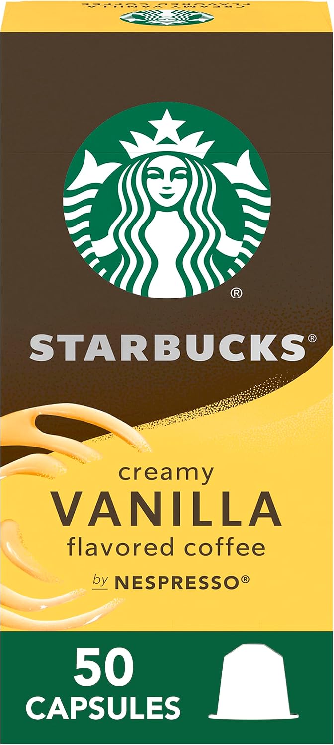 Starbucks by Nespresso Original Line Vanilla Flavored Coffee, 50-count Espresso Pods