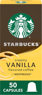 Starbucks by Nespresso Original Line Vanilla Flavored Coffee, 50-count Espresso Pods