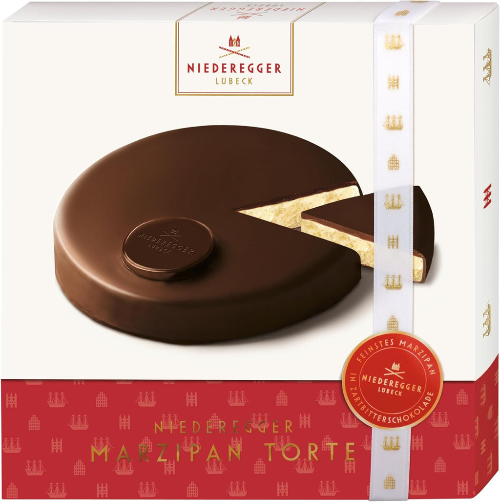 Niederegger Marzipan Cake Covered with Dark Chocolate - 185g /6.5oz. | Popular Marzipan Cake | Gourmet, Luxurious, Artisanal | Kosher.