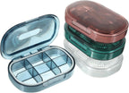 Portable Pill Organizer 4pcs Set Large Capacity Food-Grade Sealed Multi-Grid Storage Case for Travel Medicine and Vitamin Dispensing