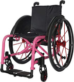 Wheelchair Transport Wheelchair Lightweight Wheelchair Manual Sports Folding Aluminum Alloy Wheel Chair(Pink,38Cm)