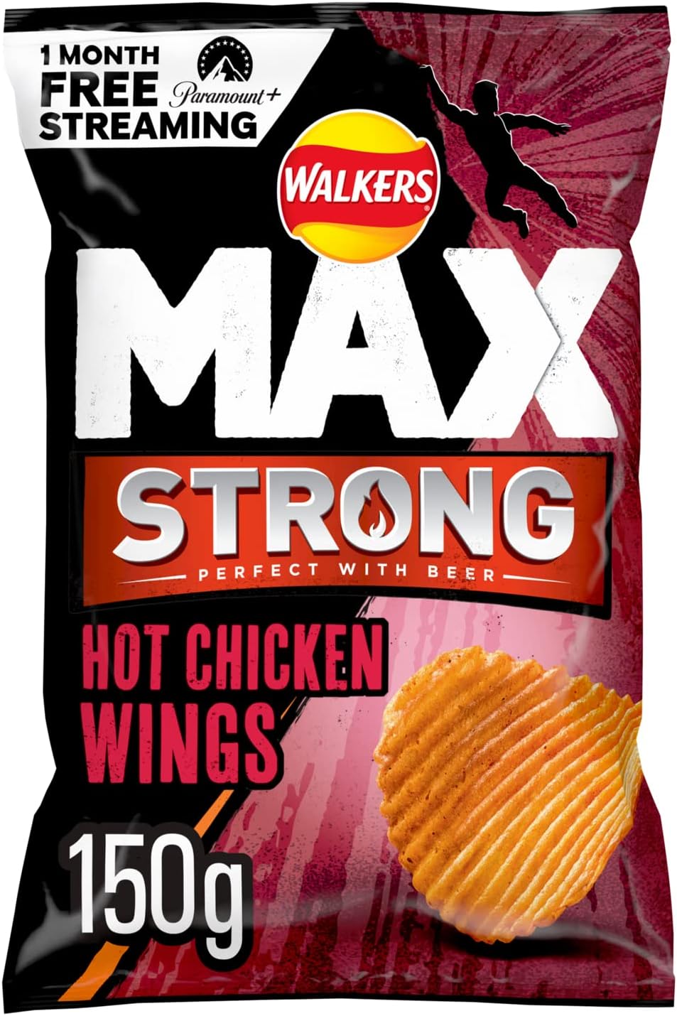 Walkers Max Strong Hot Chicken Wings Crisps 150g