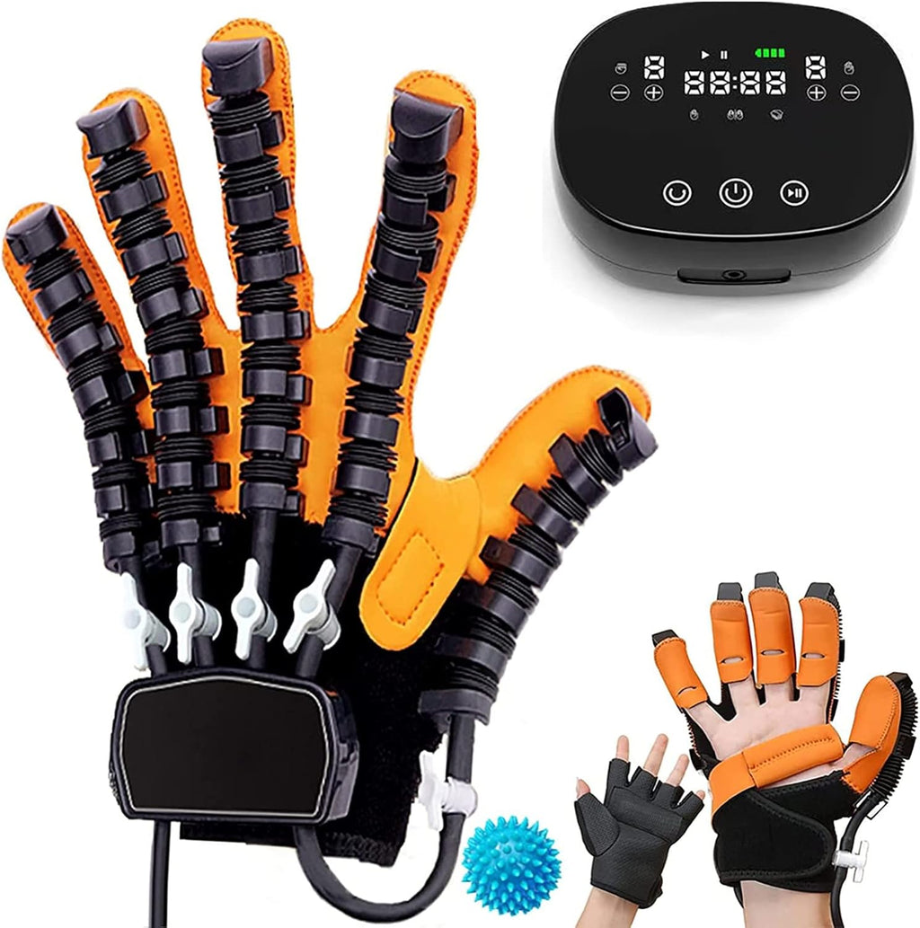 Finger Rehabilitation Robot Gloves, Upgrade Self-Training Finger Rehabilitation Device Functional Hand Splint, for Increasing Hand Strength(Size:L Code,Color:Left Hand)