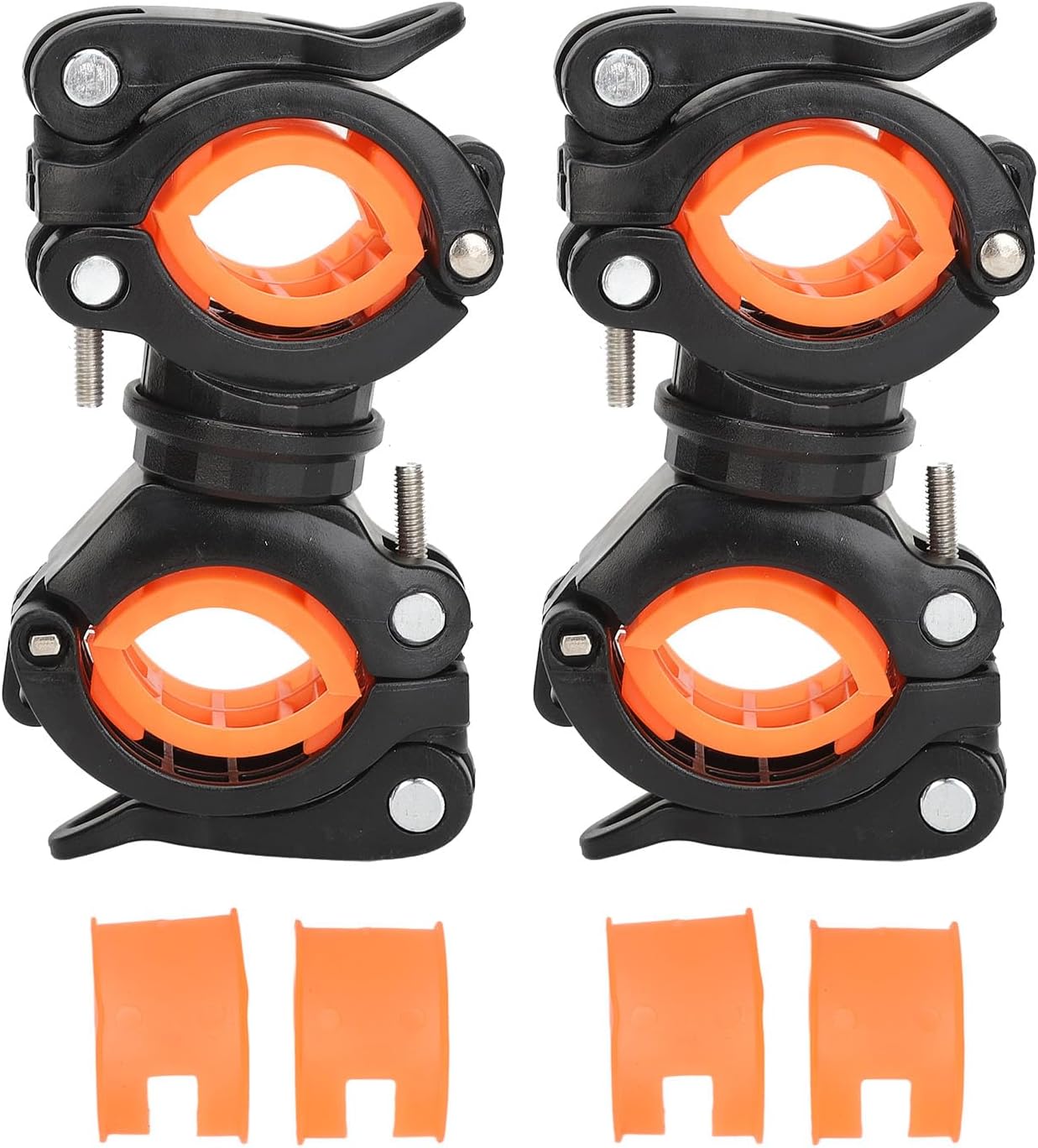 Adjustable Versatile Cane Holder for Wheelchairs, Walkers Scooters Stable 360 Degree Rotation, Convenient Access to Walking Aids with ABS Material (Black Orange)