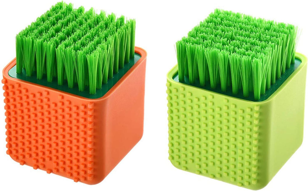 2 Pack Silicone Laundry Brush Scrub Multi-use Household Cloth Washing Brush Dual-use Scrubbing Brush for Clothes Underwear Shoes, Plastic Soft Cleaning Tool